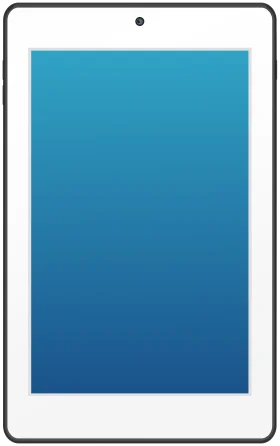 Modern Minimalist White-Framed Digital Tablet Clipart with Blue Screen Display
