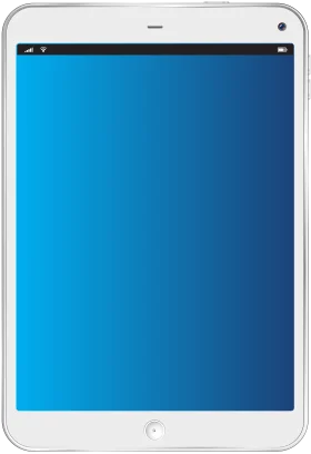 Modern White Tablet Clipart Illustration with Sleek Blue Gradient Display