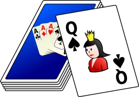 Playful Card Deck Illustration with Queen of Spades Clipart Design