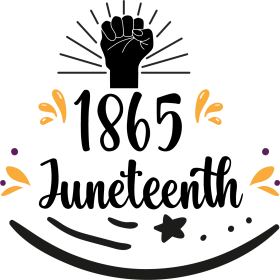 Powerful Black Liberation Symbolism: Juneteenth 1865 Commemorative Clipart Design