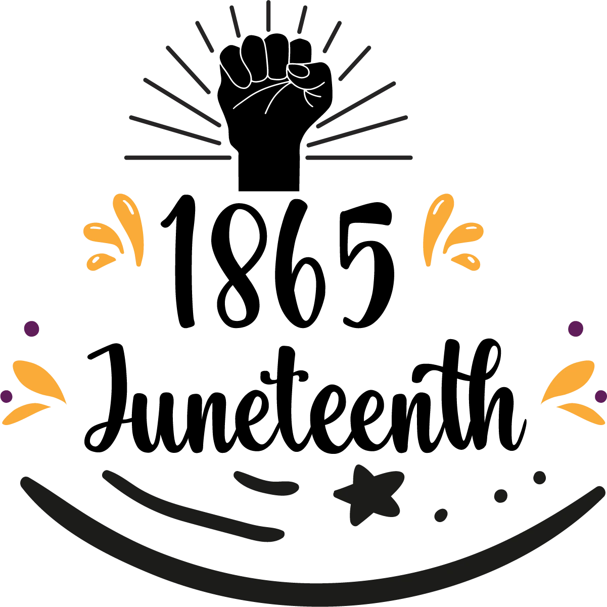 Powerful Black Liberation Symbolism: Juneteenth 1865 Commemorative Clipart Design