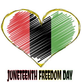 Powerful Juneteenth Freedom Day Heart Symbolizing Unity and Liberation Clipart