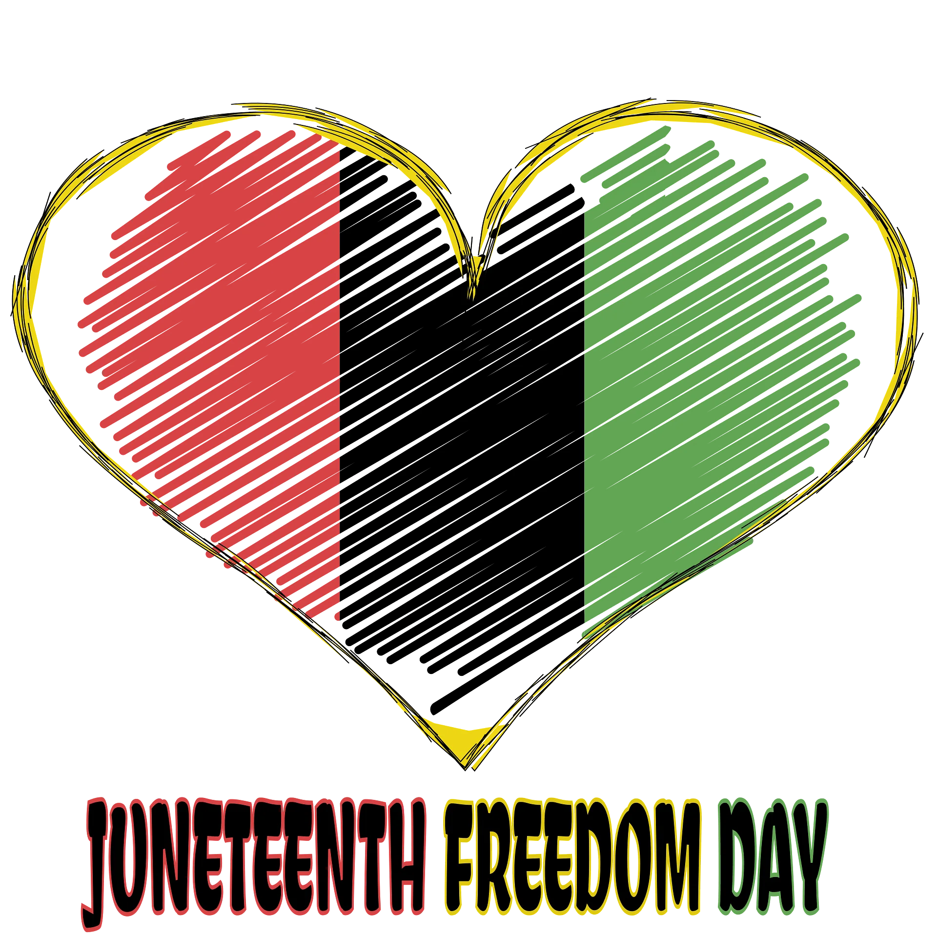 Powerful Juneteenth Freedom Day Heart Symbolizing Unity and Liberation Clipart