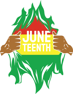 Powerful Symbolic Juneteenth Celebration Hands Breaking Chains Clipart Design