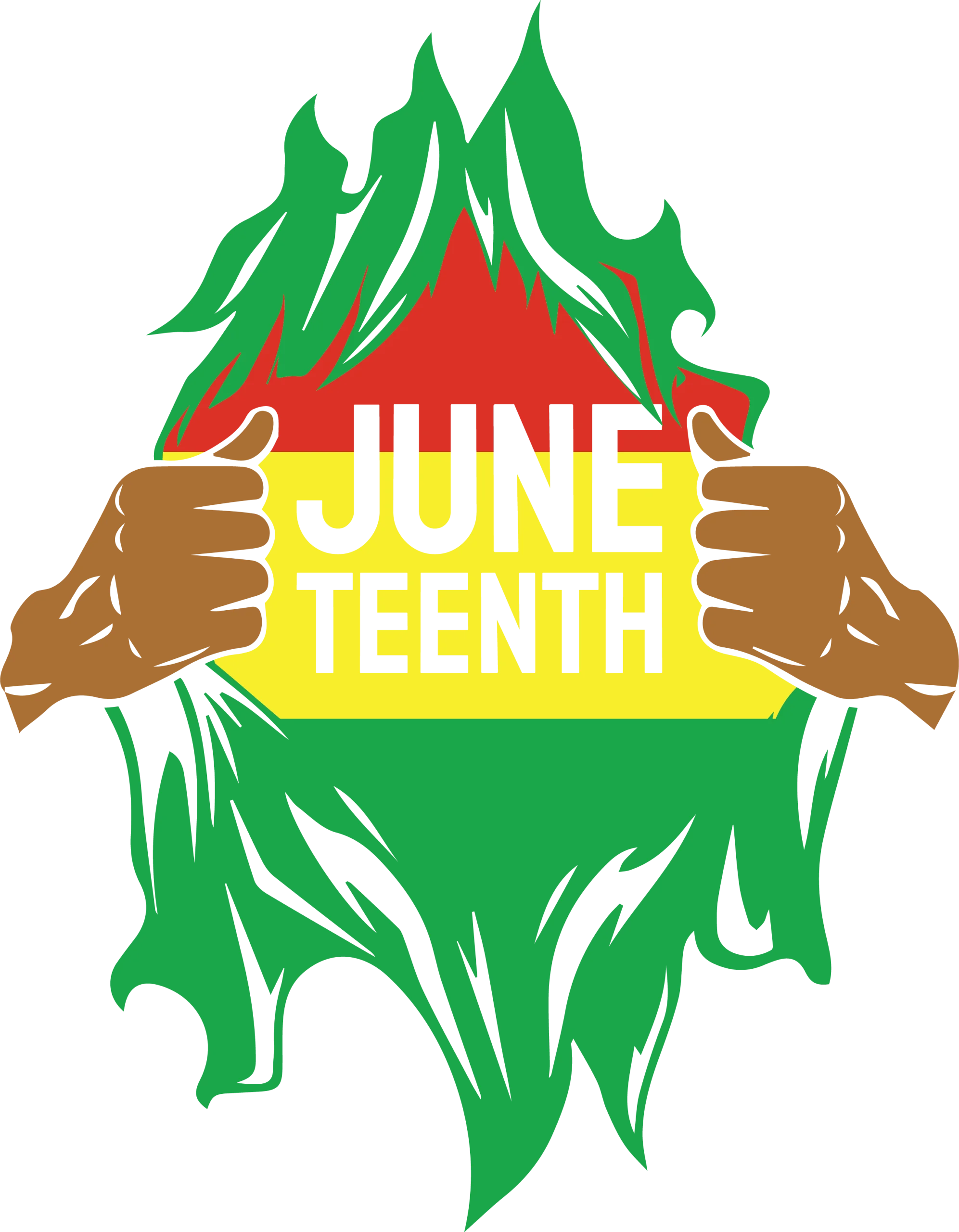 Powerful Symbolic Juneteenth Celebration Hands Breaking Chains Clipart Design