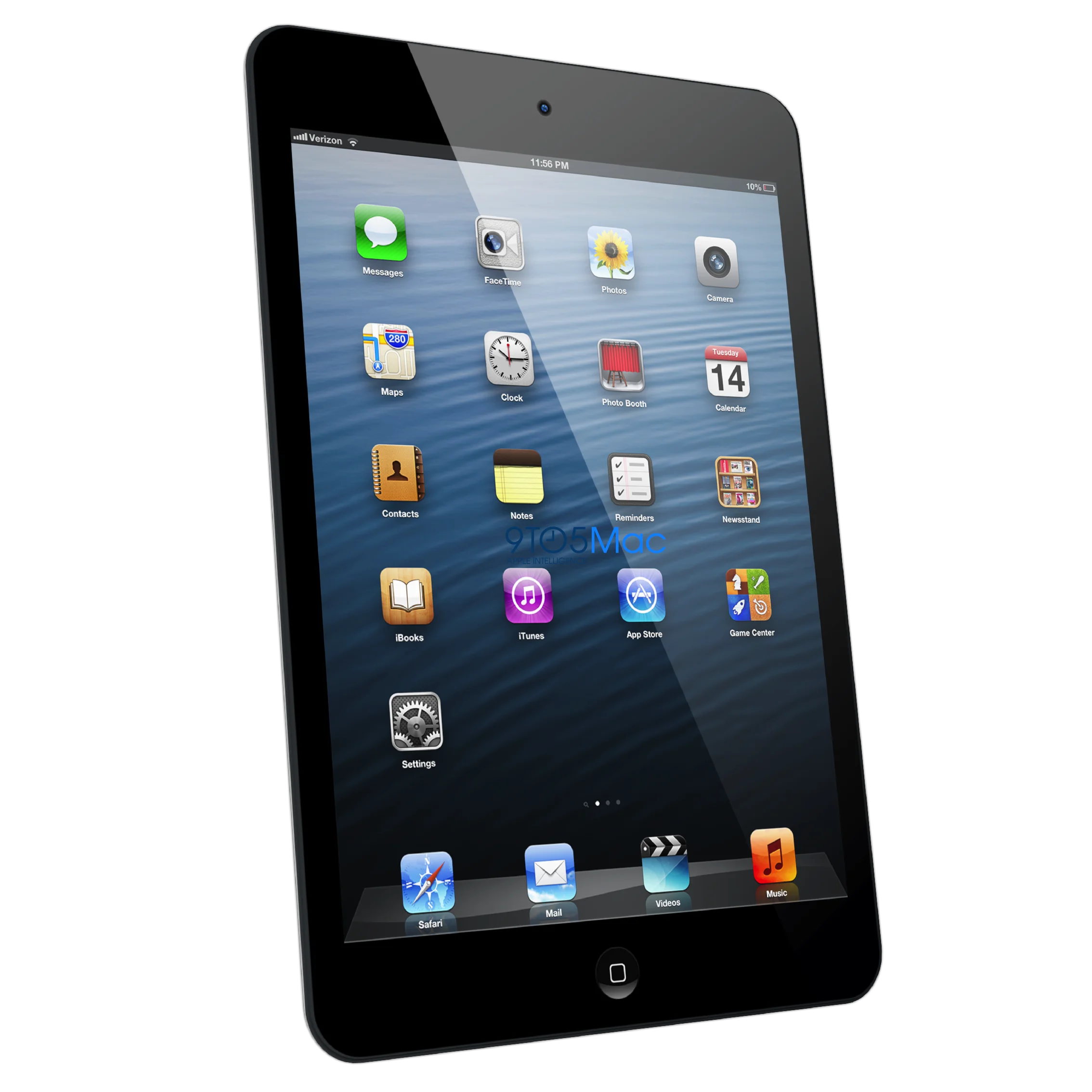 Sleek Black iPad Tablet Clipart Rendering with Colorful App Icons
