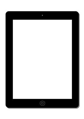 Sleek Black Minimalist iPad Tablet Clipart Design Vector Illustration