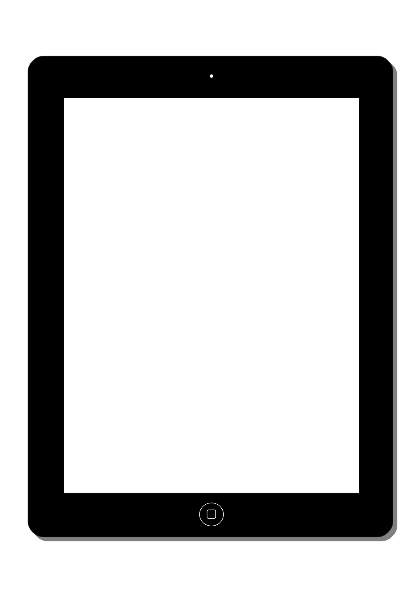 Sleek Black Minimalist iPad Tablet Clipart Design Vector Illustration