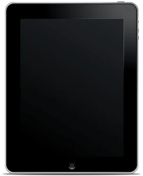Sleek First-Generation iPad Clipart Illustration in Monochrome Design