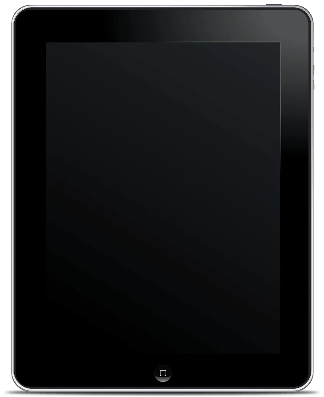 Sleek First-Generation iPad Clipart Illustration in Monochrome Design