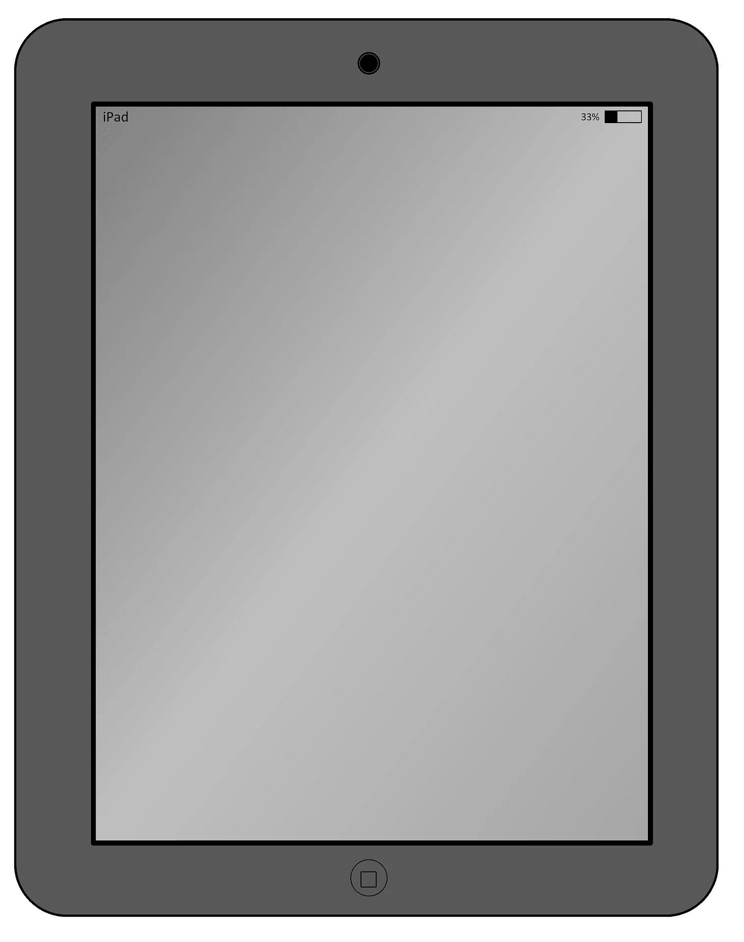 Sleek Minimalist Tablet Clipart Illustration in Monochrome Grayscale Design