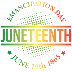Commemorative Juneteenth Emancipation Day Clipart Design with Radiant Color Gradient