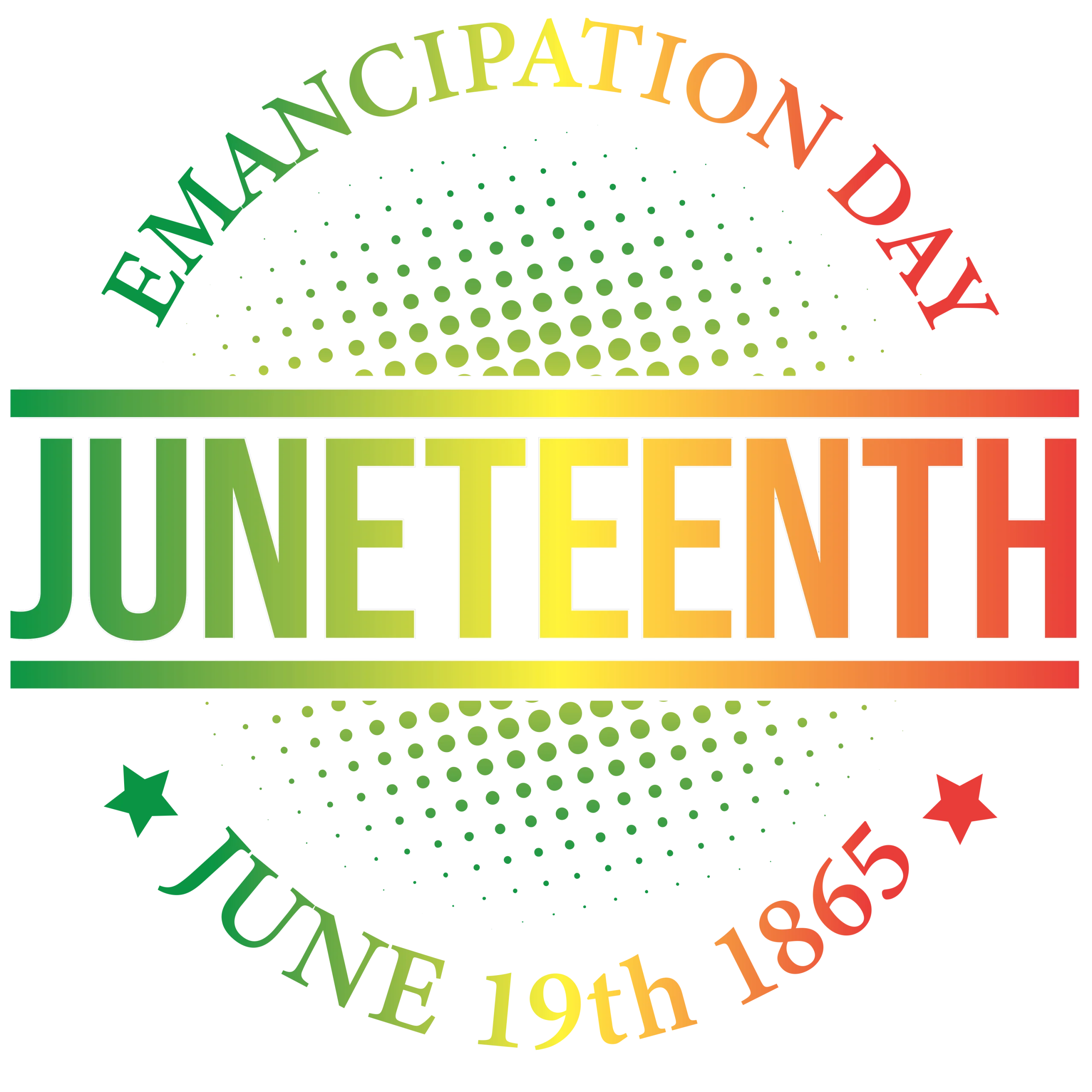 Commemorative Juneteenth Emancipation Day Clipart Design with Radiant Color Gradient