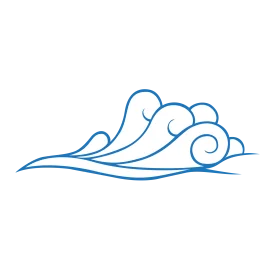 Elegant Blue Ocean Wave Swirl Wind Clipart Design Element