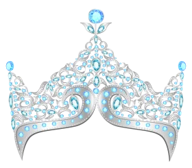 Elegant Fairy Tale Princess Crown Clipart with Intricate Blue Gem Detailing