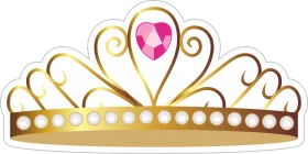 Elegant Golden Princess Tiara with Pink Gemstone Clipart Design