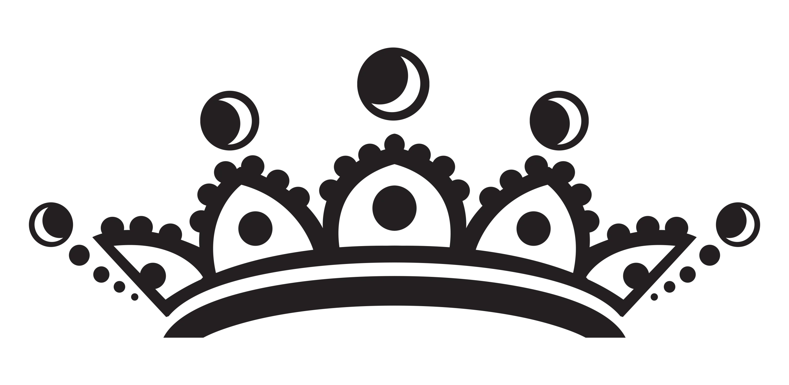 Elegant Royal Crown Clipart: Majestic Silhouette of Regal Headwear Design