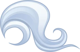 Elegant Swirling Wind Motion Soft Blue Abstract Clipart Design