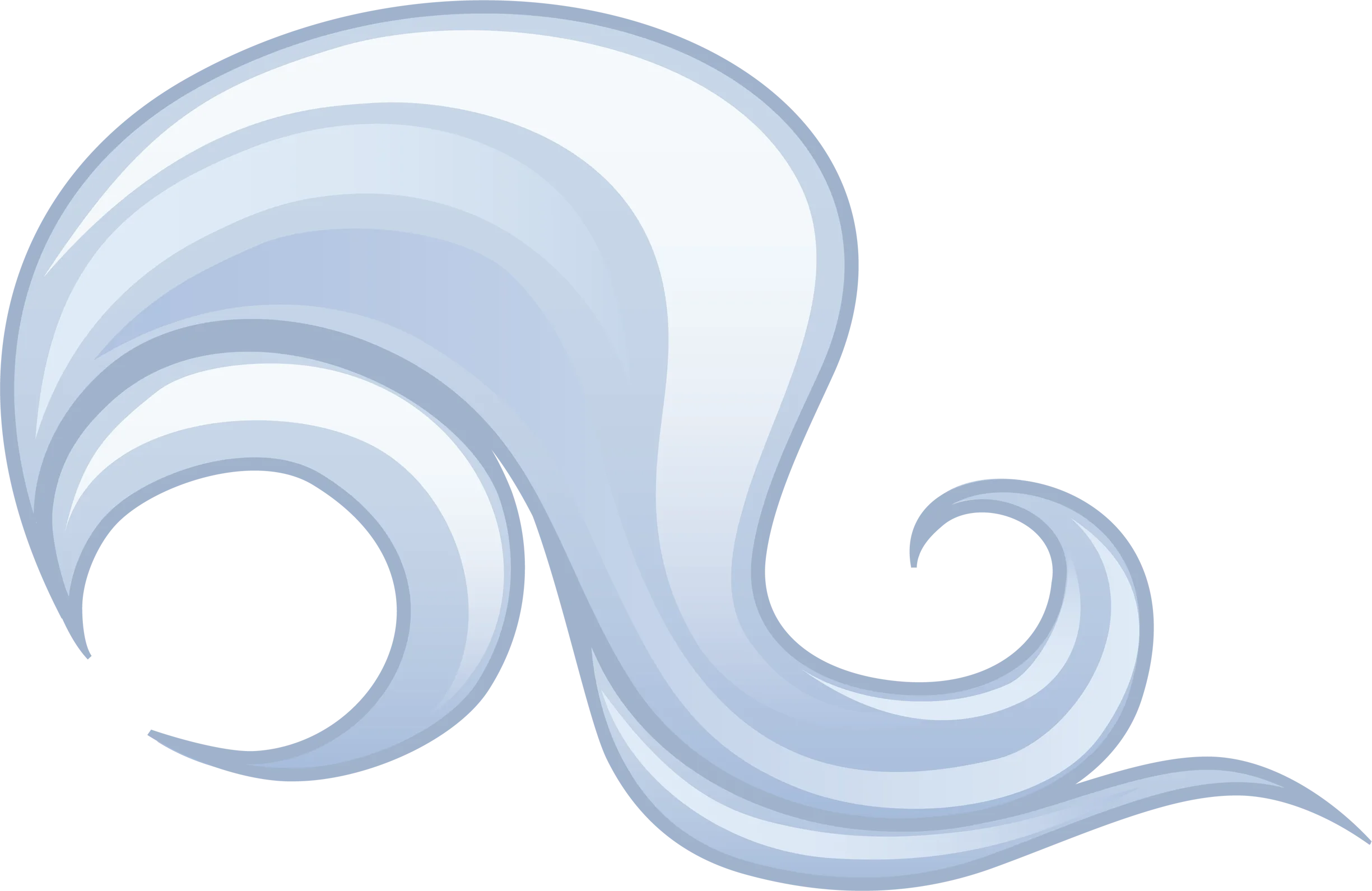 Elegant Swirling Wind Motion Soft Blue Abstract Clipart Design