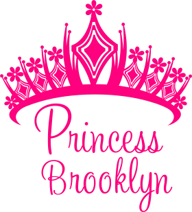 Enchanting Pink Princess Crown Clipart with Personalized Name Brooklyn