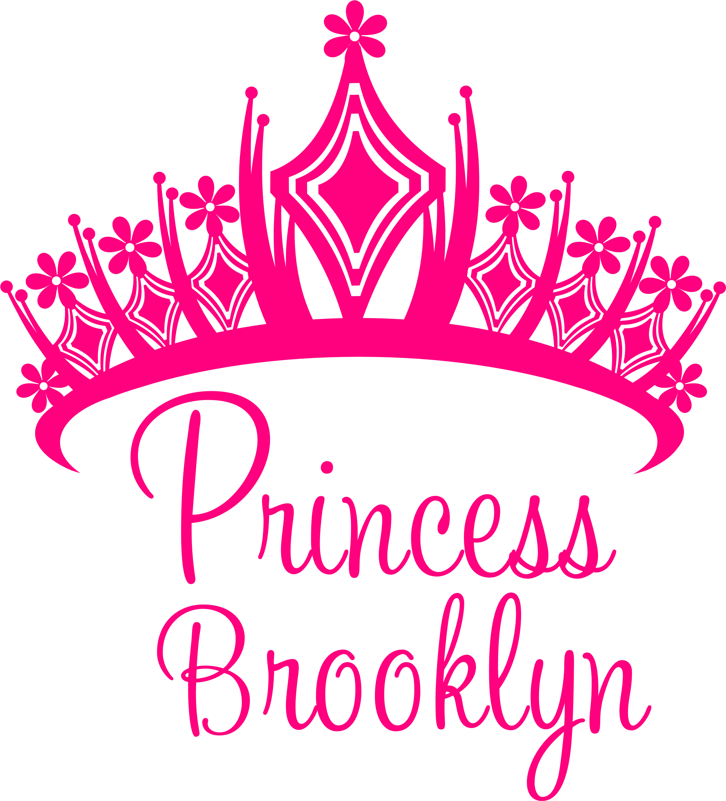 Enchanting Pink Princess Crown Clipart with Personalized Name Brooklyn