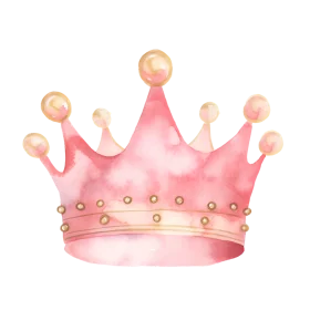 Enchanting Pink Watercolor Royal Crown Clipart - Delicate Princess Tiara Design