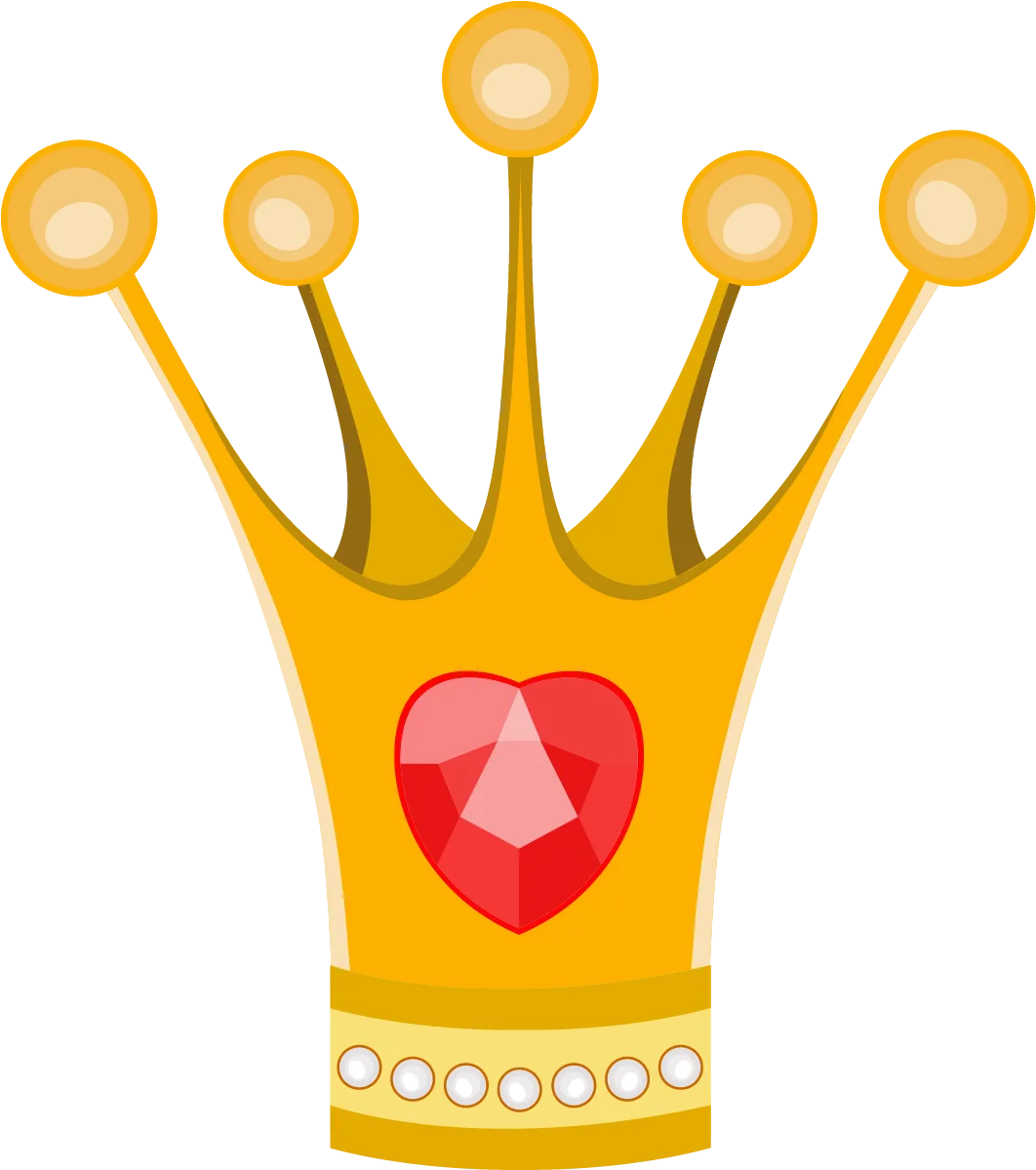 Enchanting Royal Disney-Inspired Golden Crown Clipart with Jeweled Heart