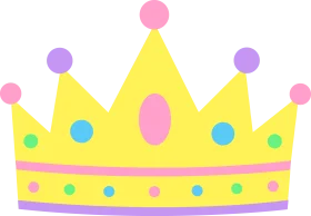 Enchanting Royal Princess Crown Clipart with Pastel Color Palette and Jewel Accents