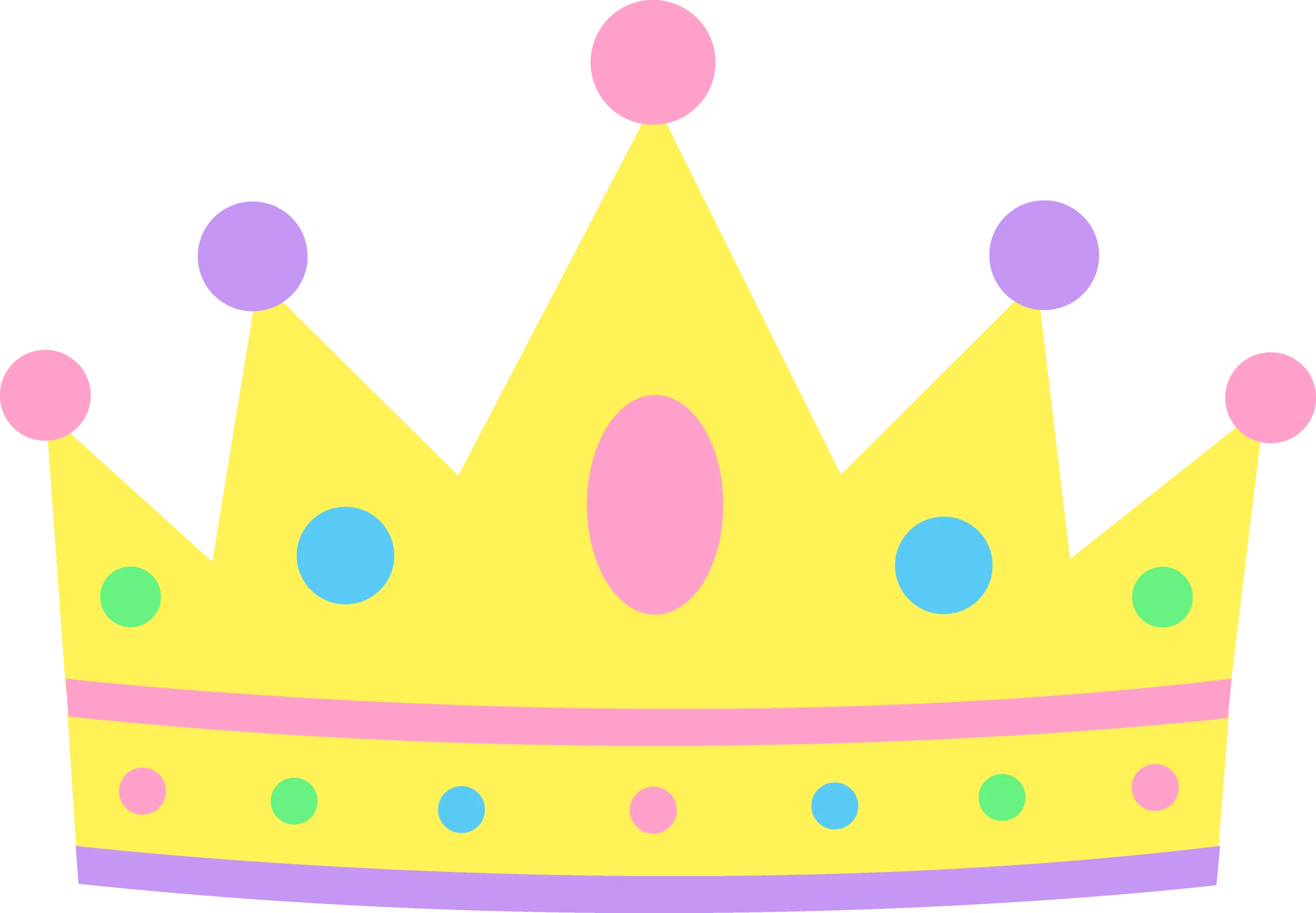 Enchanting Royal Princess Crown Clipart with Pastel Color Palette and Jewel Accents
