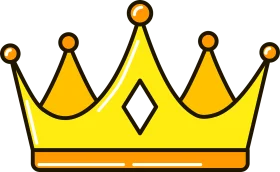 Golden Royal Disney-Inspired Cartoon Crown Clipart Design Element