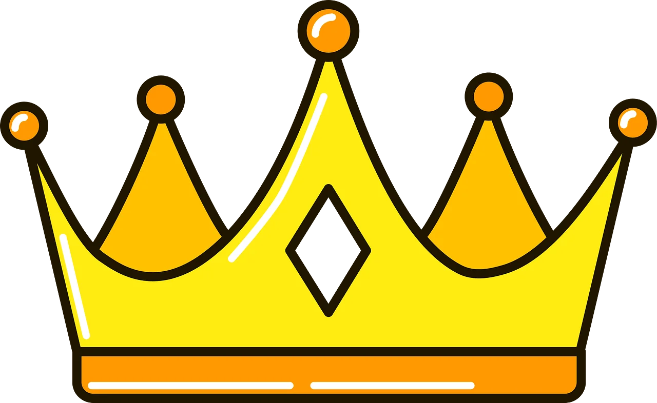 Golden Royal Disney-Inspired Cartoon Crown Clipart Design Element