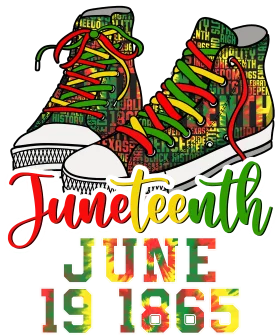 Juneteenth Commemorative Sneakers Clipart Celebrating African American Freedom
