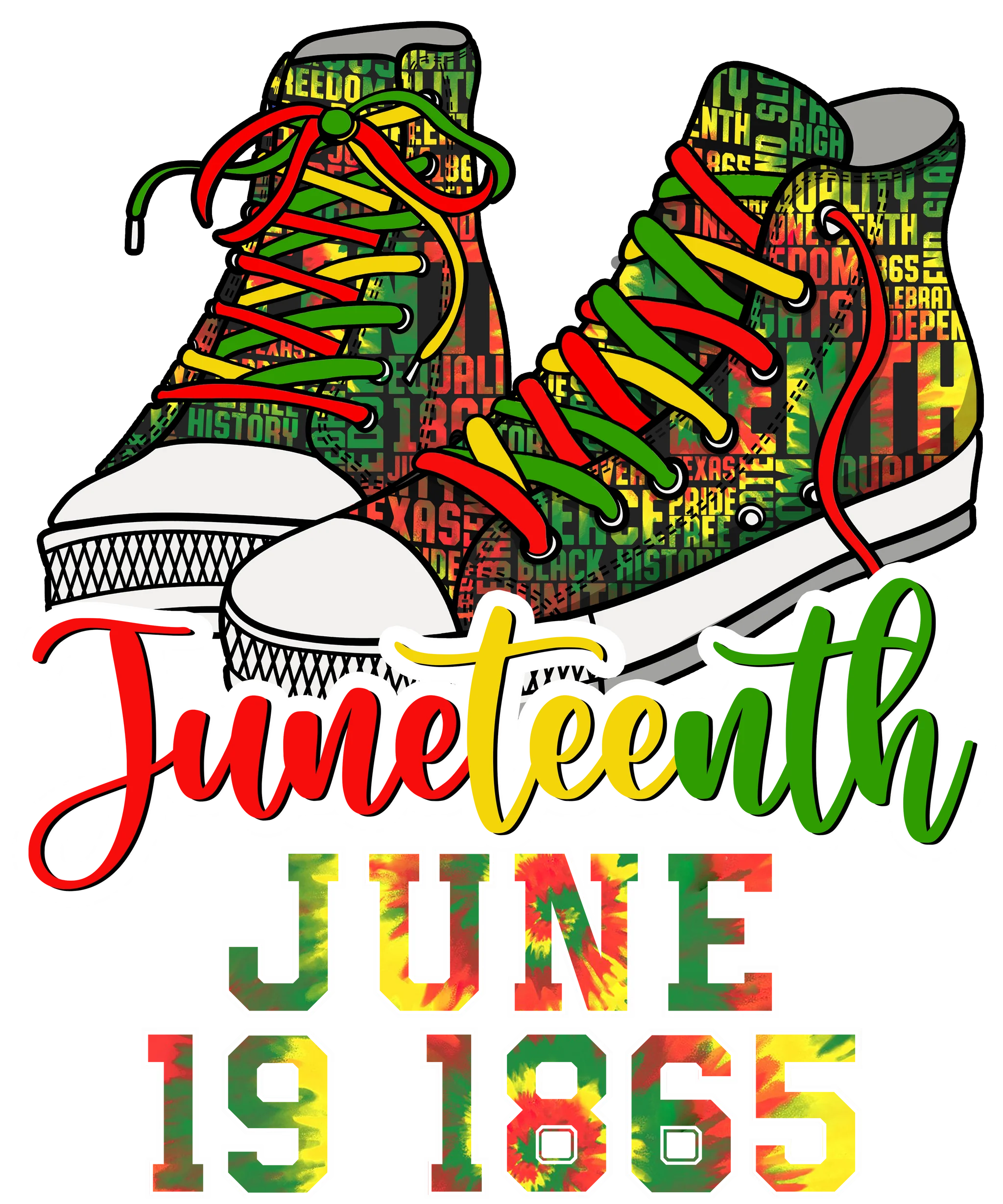 Juneteenth Commemorative Sneakers Clipart Celebrating African American Freedom