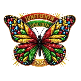 Juneteenth Freedom Butterfly Commemorative Colorful Historical Clipart Design