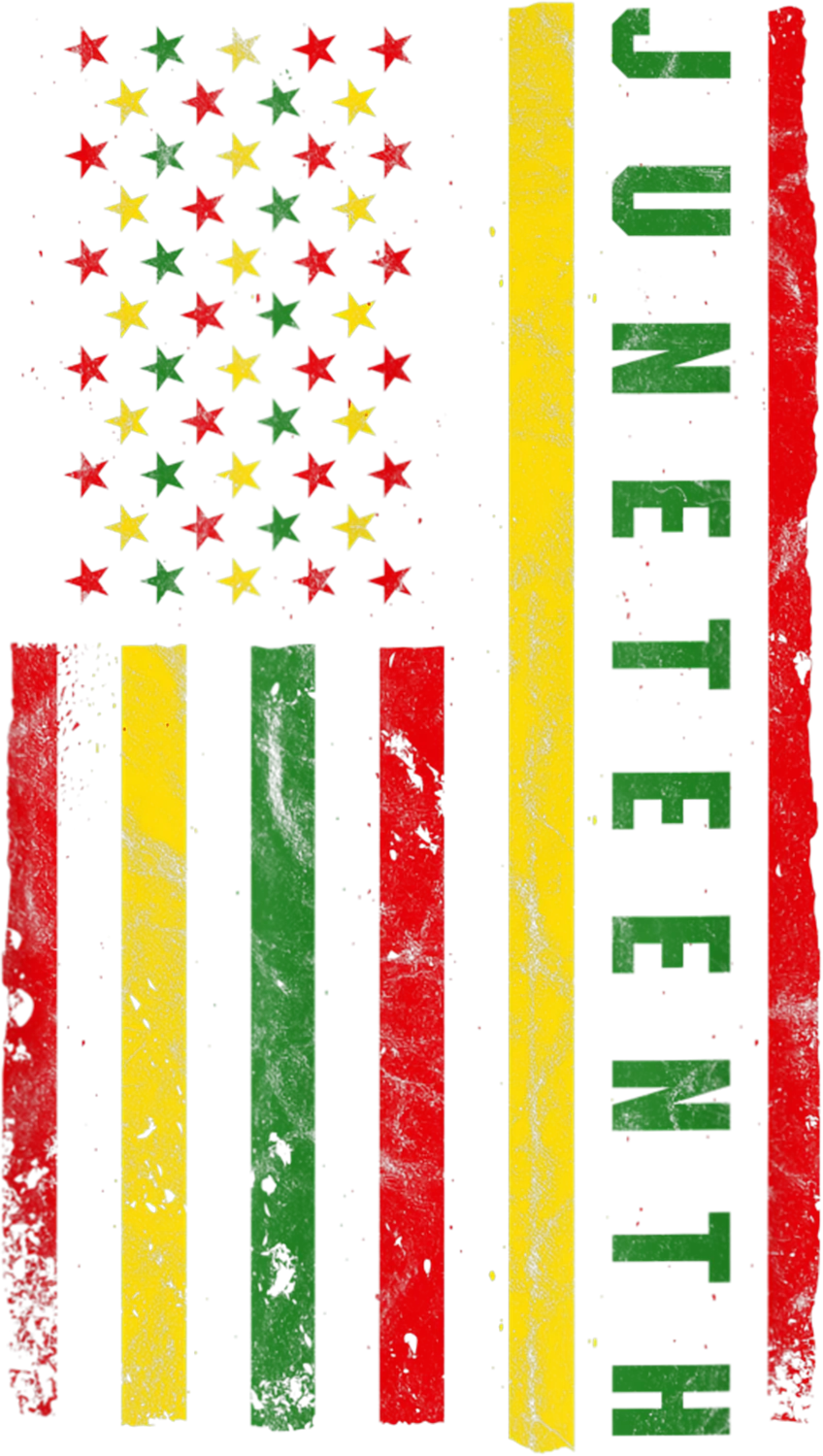 Juneteenth Freedom Celebration Clipart: Stars and Stripes in Pan-African Colors