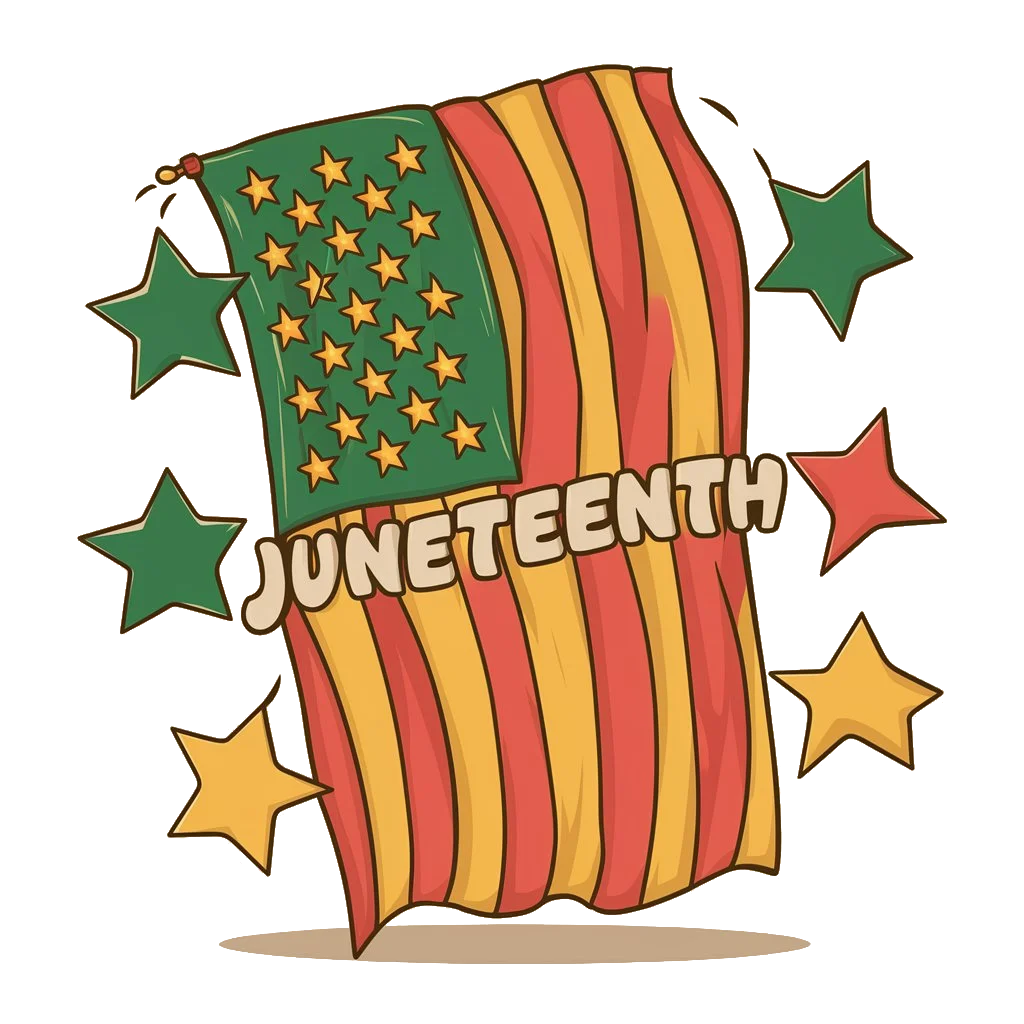 Juneteenth Freedom Celebration Patriotic American Flag Clipart Design