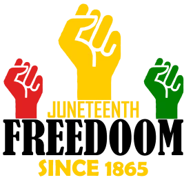 Juneteenth Freedom Clipart: Empowering Raised Fists in Pan-African Colors