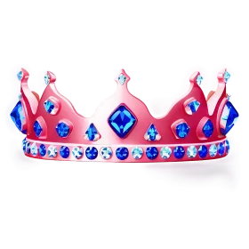 Majestic Royal Pink and Blue Disney-Inspired Crown Clipart Design