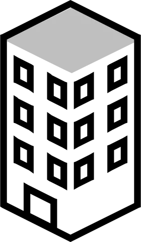 Minimalist Geometric Skyscraper Clipart with Modern Architectural Perspective Design