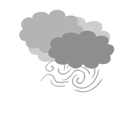 Minimalist Gray Wind Clouds Clipart Graphic Design Element