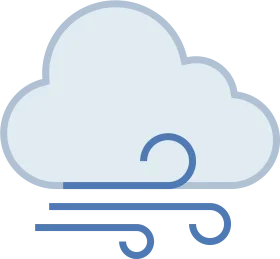 Minimalist Soft Blue Wind Cloud Graphic Design Clipart Illustration