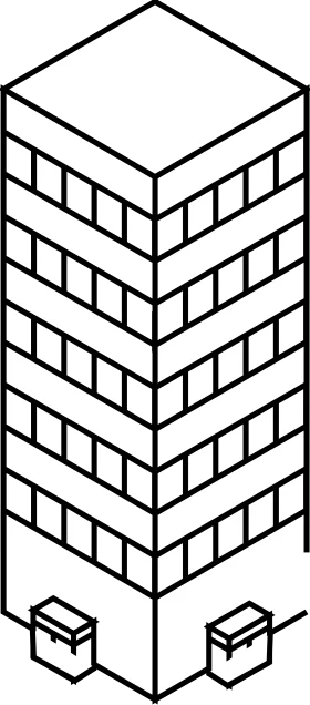 Minimalist Urban High-Rise Office Building Line Art Clipart Design