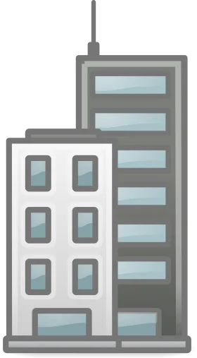 Minimalist Urban Skyline Buildings Clipart with Clean Geometric Design