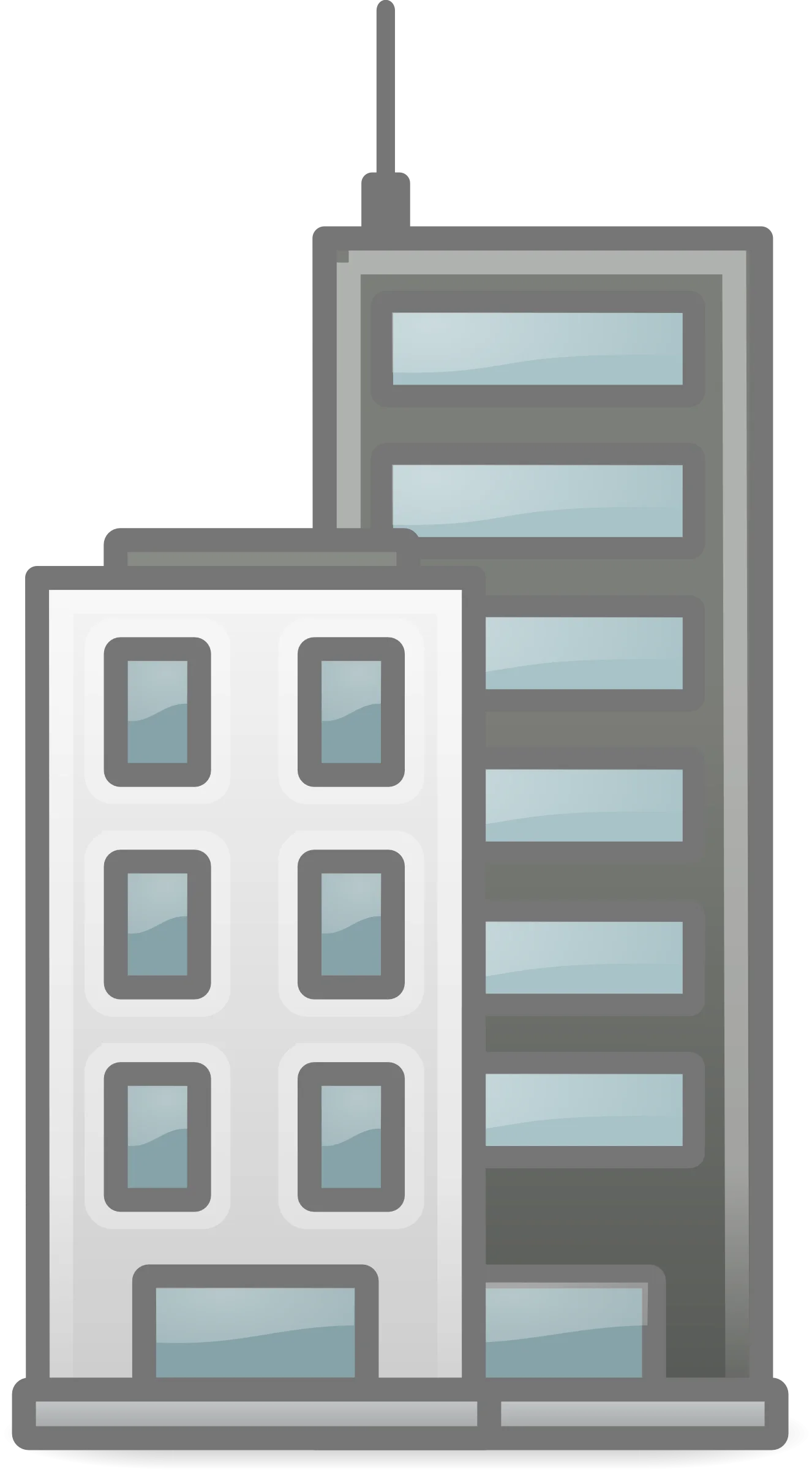 Minimalist Urban Skyline Buildings Clipart with Clean Geometric Design