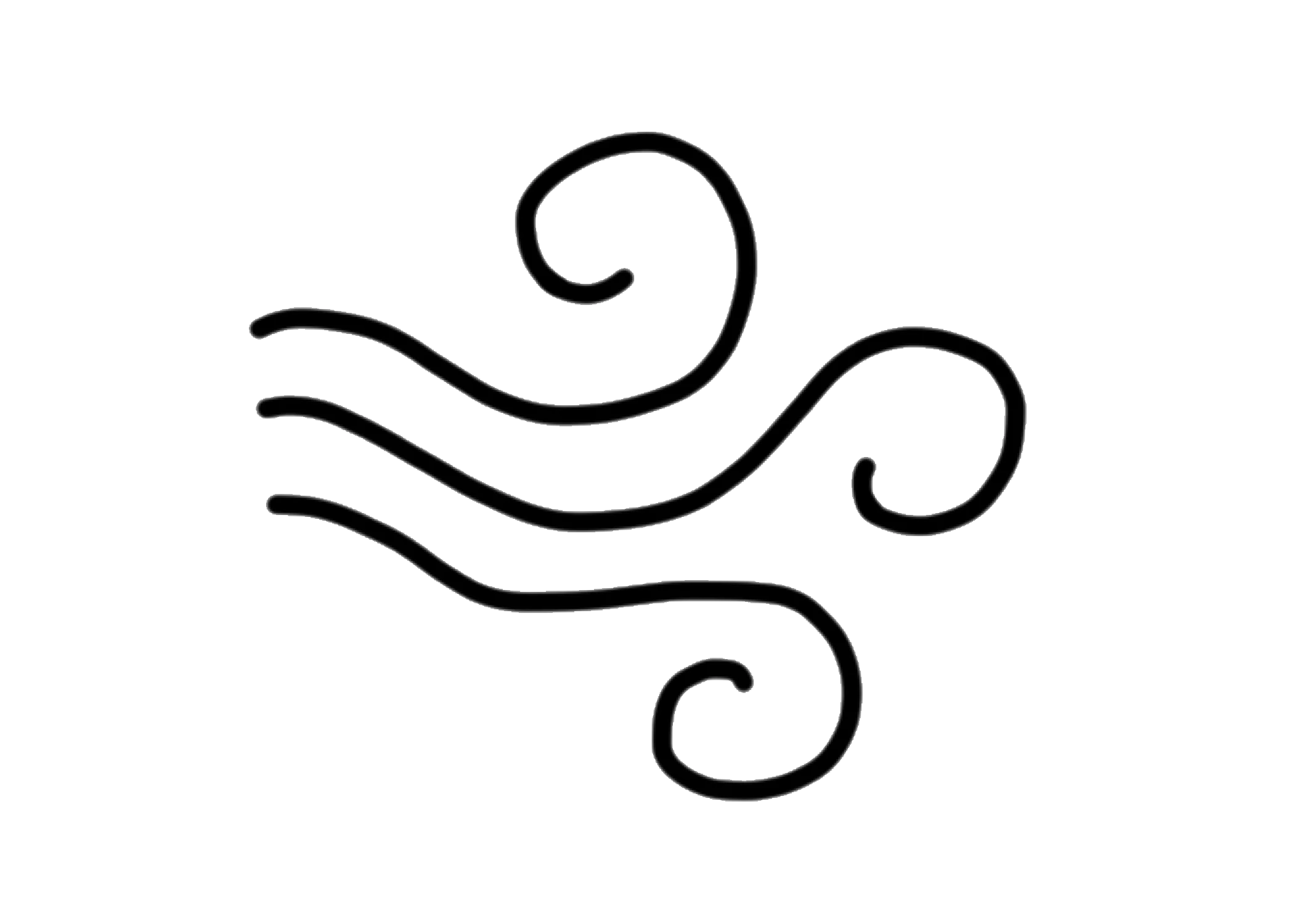 Minimalist Wind Flow Swirls Clipart - Elegant Atmospheric Graphic Design Element