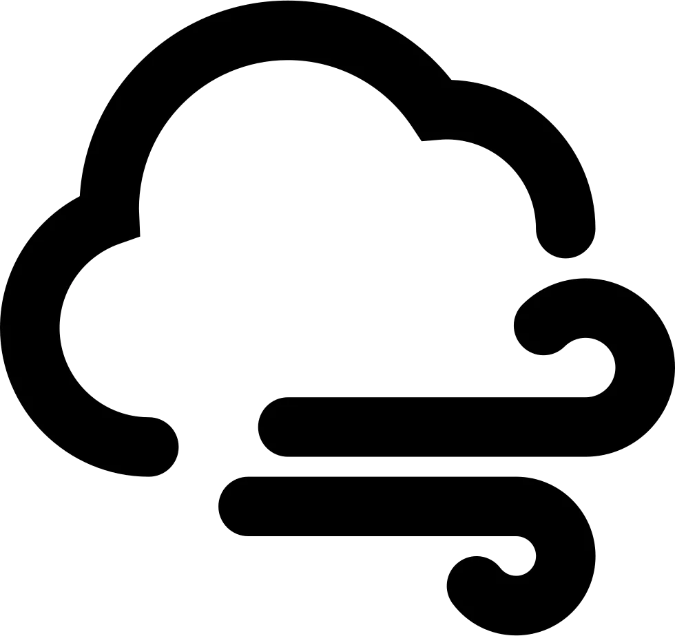 Minimalist Wind Motion Clipart Icon Representing Atmospheric Dynamics