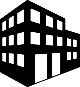 Modern Minimalist Three-Story Building Black and White Architectural Clipart Design
