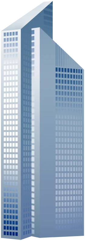 Modern Skyscraper Architectural Clipart with Sleek Angular Design Elements