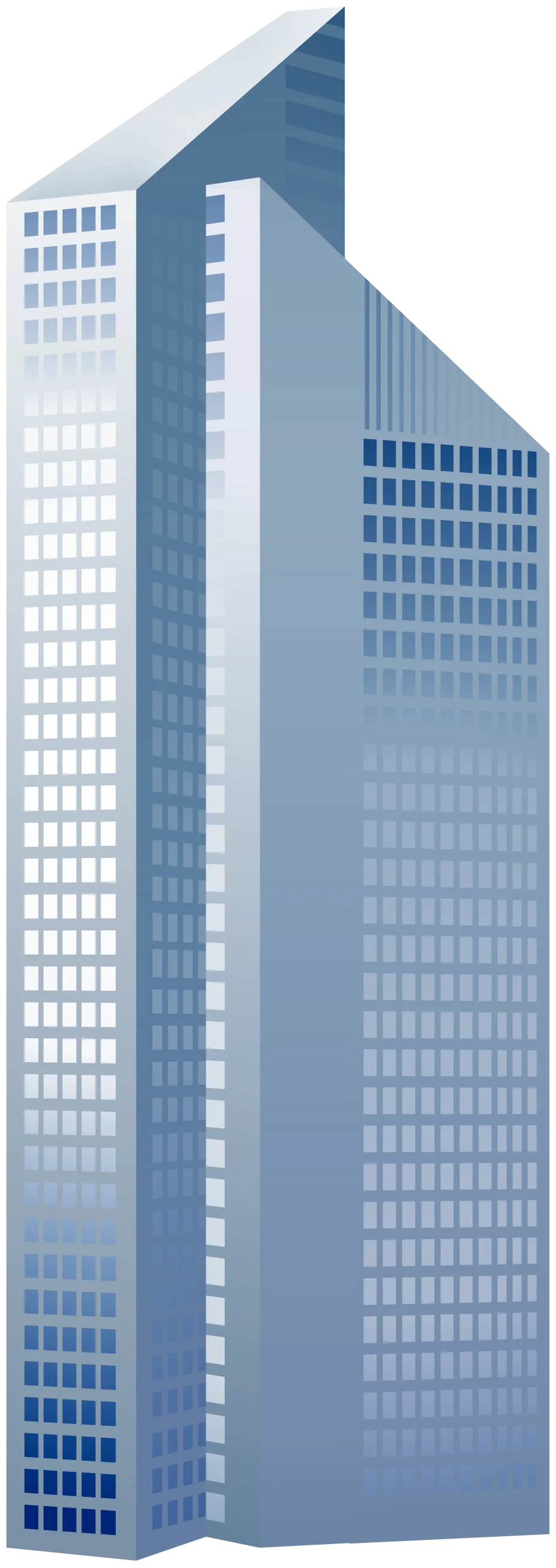 Modern Skyscraper Architectural Clipart with Sleek Angular Design Elements