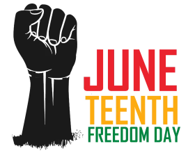 Powerful Juneteenth Freedom Day Raised Fist Solidarity Clipart Design